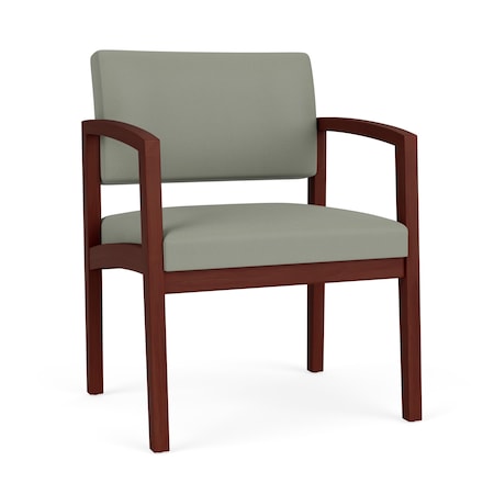 Lenox Wood Wide Guest Chair Wood Frame, Mahogany, OH Eucalyptus Upholstery